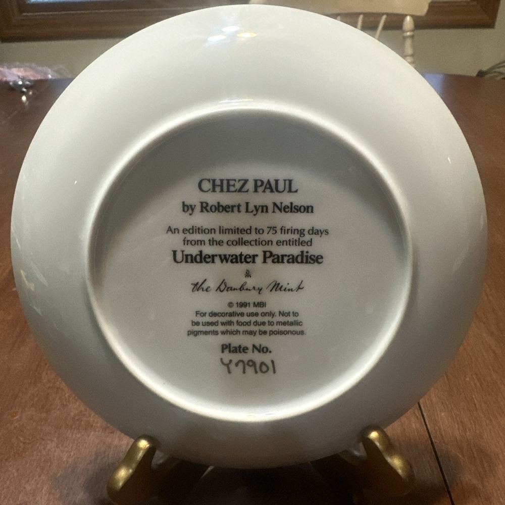 Chez‎ Paul Robert Lyn Nelson Underwater Paradise Collection Plate Y7901 Danbury - Picture 3 of 4